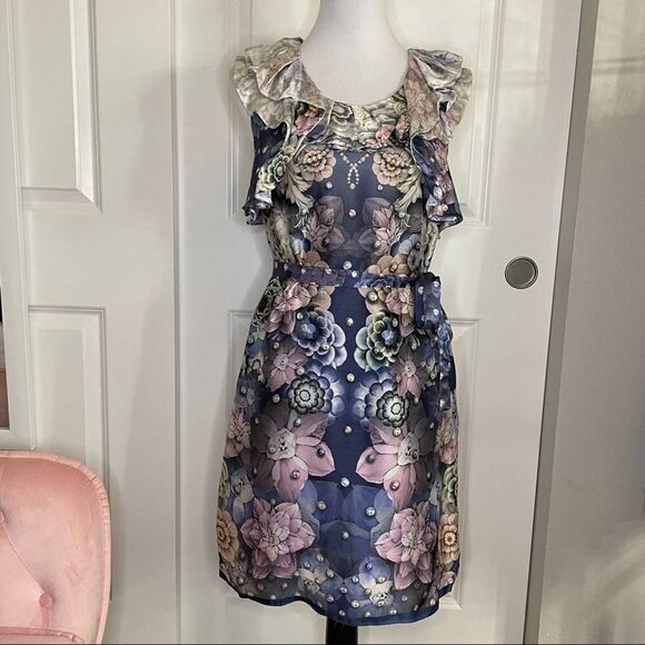 Anthropologie Leifsdottir Designer Silk Floral Dress size 4 - Picture 13 of 13